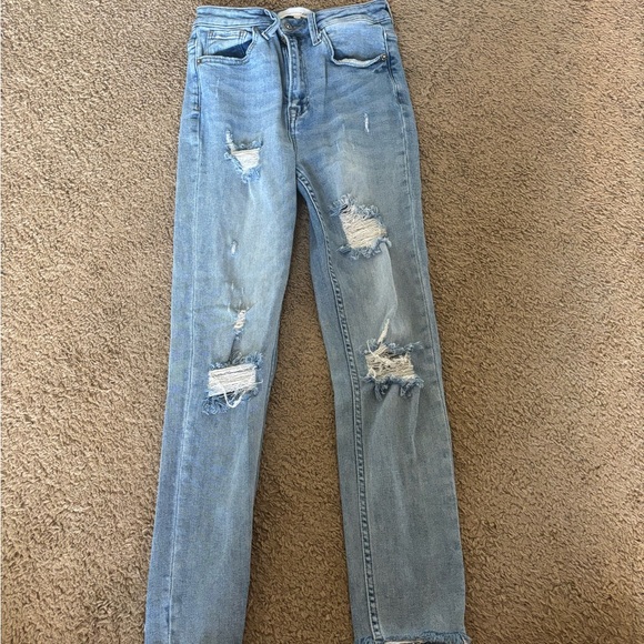 Classic Light Blue Straight Leg Jeans - Picture 1 of 3